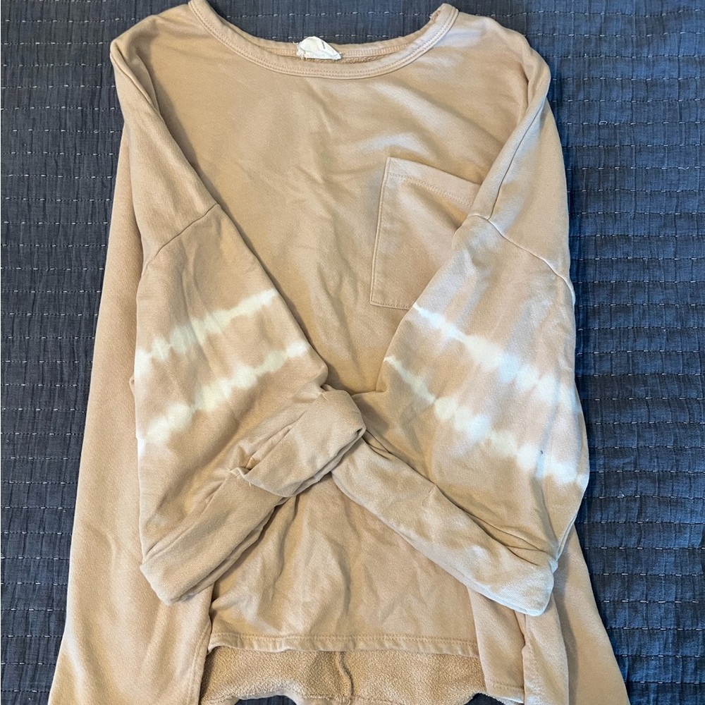 Tan Long Sleeve Shirt with Pocket